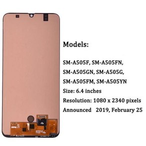 삼성 A50 LCD용 슈퍼 AMOLED 디스플레이 터치 스크린 디지타이저 포함 SM-A505FN DS, 1개, 02 TFT no Fame