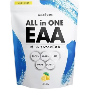 AMBiQUE 앰비크 일본 직송 올인원 EAA BCAA 크레아틴 글루타민 620g, 레몬 620g, 1개