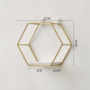 북유럽 철제 반달 벽걸이 수납 선반 반원 라운드 벽선반 진열대, X. 작은육각형흰색판