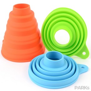 박스(PARKS) 상점 접이식 실리콘 깔대기 미니 입구넓은깔대기, 오렌지, 1개
