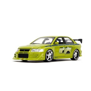 Jada Toys 분노의 질주 1:24 Bian's Mitsubishi Lance Evolution VII 다이캐스트 자동차 어린이 및 성인용 장난감 라임 그린 (997