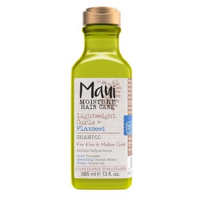 Maui Moistue 경량 컬 아마씨 샴푸 파라벤 프리 실리콘 335ml(13액량 온스) 그린, 1개, 335ml