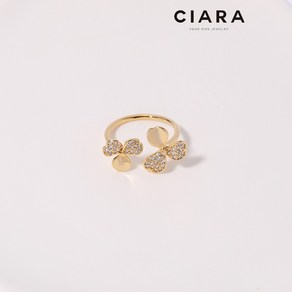 CIARA 14K Pato 클로버 셰입 샤인 반지(GoldPlated)