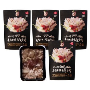 가가호호 지리산 흑돼지 모둠 국밥 750g 4팩+수육 증정 즉석국 해장국 돼지 국밥, 국밥 750g 4팩+ 수육 360g 1팩, 4개