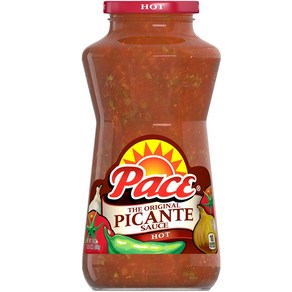 Pace Hot Picante Sauce 24 oz Ja Pace 핫 피칸테 소스 24oz 병, 680g, 1개