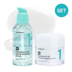 넘버즈인 1번 판토텐산 액티브업 수딩 세럼 50ml + 크림 80ml SET, 1세트, 130g, 1세트