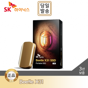 SK HYNIX SK하이닉스 Beetle X31 Potable SSD 1TB DRAM 탑재 / 전용 케이스, 골드