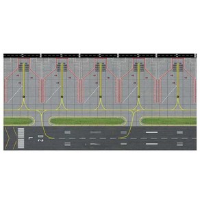 모형 활주로 공항도로 비행기 항공기 다이캐스트, 1개, 필름 2 잔디 1x0.6m