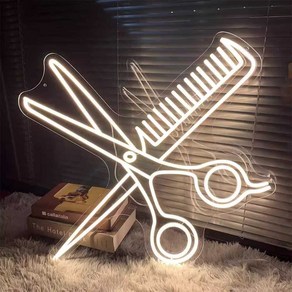 LED 이발소 네온사인 장식 오픈 무드등 미용실 바버샵, TATTOO 12x40cm USB