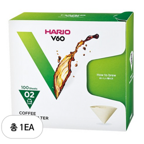 하리오 V60용 종이 커피필터 미사라시, 100개, 1개
