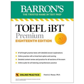 TOEFL IBT with 8 Online Pactice Tests + Online Audio, Shape, Pamela J.(저), BARRONS