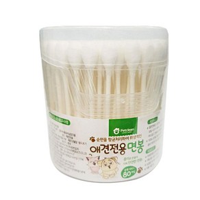 강아지 귀세정 눈꼽제거 애견 면봉 80개입 3개 위생용품 반려동물, 80개