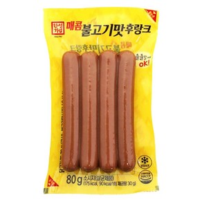 한성기업 유통기한임박제품 매콤 불고기맛 후랑크 80g 후랑크소시지, 10개