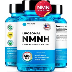 AdvantageNuta 리포조말 NMNH 500mg 캡슐 니코틴아미드 NMN, 60정, 60정, 1개