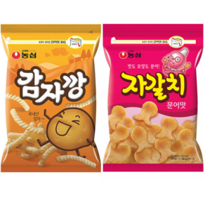 농심 감자깡 250g + 자갈치 문어맛 286g 대용량 지퍼백, 1개