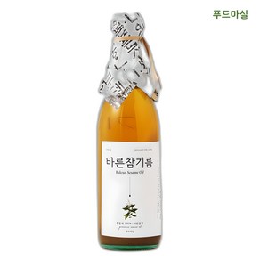 푸드마실 통참깨 100% 저온압착 바른 참기름, 350ml, 1개