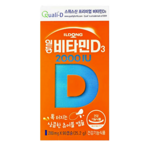 일동제약 비타민D3 2000IU 280mg x 90캡슐, 90정, 1개