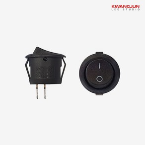 광전 12v 2단 23mm 매립형 시소 원형 락커 블랙 토글스위치, 1개