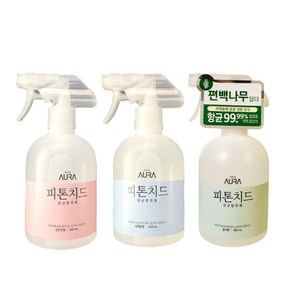 아우라 피톤치드 살균탈취제 500ml 3종(은은한향+상쾌한향+숲속향), 1세트, 은은한향+상쾌한향+숲속향