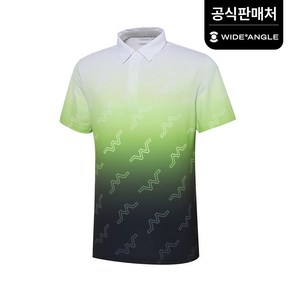 [와이드앵글 공식] [골프] 남성 CO 컬러 그라데이션 패턴 티셔츠 M WMM23222G1