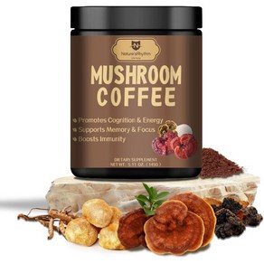 Nature's Rhythm Mushroom Coffee with Lion's Mane Mushroom Ganoderma Lucidum Cordyceps for Energy Foc