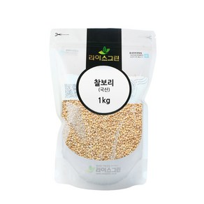 라이스그린 찰보리1kg 국산 지퍼팩포장 박스포장, 1개