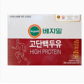 정식품 베지밀 고단백두유 190ml X 24입, 48개