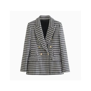 ZARA 자라 더블 브레스트 하운드 투스 트위드자켓