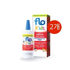 Flo Kids Saline Spay 어린이 코막힘 스프레이 15ml, 2개