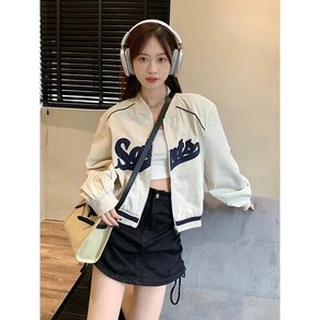 여성용 캐주얼 재킷 봄가을 야구점퍼 자수 숏 재킷 Women's Jackets