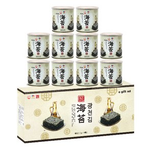 선물세트 더국민 광천 재래맛김 30g x 10개입 1세트 /손잡이 추가