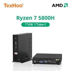 미니 컴퓨터 게이밍 PC 데스크탑 TexHoo 컴퓨터용 게이머 AMD Ryzen 7 5800H 4700U Windows 11 DDR4 Nvme SSD WIFI6 BT52, 없음, 없음, 1) AMD Ryzen 7 4700U  Wifi 5 N, 1) AMD Ryzen 7 4700U  Wifi 5 N