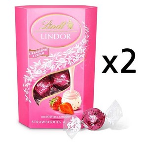 린트 린도르 딸기 앤 크림 초콜릿 볼 200g x 2팩 트러플 린도 Lindt Lindo Stawbeies Ceam Chocolate, 2개