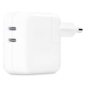 Apple 정품 35W 듀얼 USB-C 포트 전원 어댑터 MW2K3KH/A, 화이트, 1개