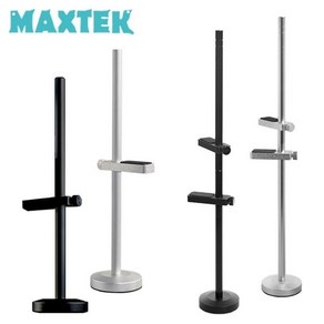 MAXTEK 알루미늄 1단 2단 그래픽카드 지지대 30cm 19cm 블래 실버 4종류 VGA카드 지지대 수평계 바닥자석 미끄럼 방지 패드, 1개, 1단 블랙19cm MT533