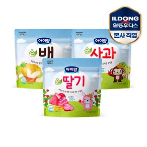 아이얌 동결건조 과일칩 3종(순딸기+순사과+순배), 3개, 단품, 15g