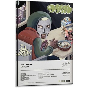 노 브랜드 MF Doom Mm Food 앨범 커버 쿨 래퍼 힙합 포스터 캔버스 아트 사진 인쇄 침실 거실 용 현대 벽 장식, no fame