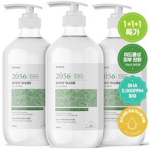 1+1+1 메르헨트 아크네 바하 등드름 완화 대용량 바디워시 1000ml 약산성 바디클렌저 퍼퓸 향기좋은 바디샤워, 3개, 1L