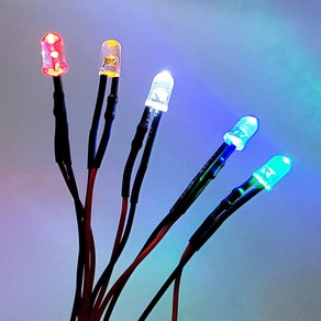 12V 발광 다이오드 LED 와이어 소자, 12V 라인용 5파이 옐로우, 1개