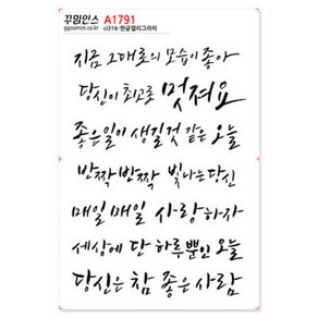 아트박스/꾸밈인스 A1791-꾸밈인스스티커_한글캘리그라피, 본품