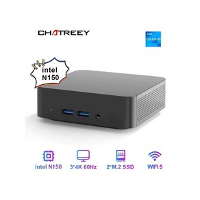Chateey 소형 데스크탑 컴퓨터 N150 Win11 Po 지원 4K 듀얼 HD 3 스크린 디스플레이 WiFi 5 BT4.2 비즈니스 홈 오피스 용, Black, T9H N150, 512GB, 16GB