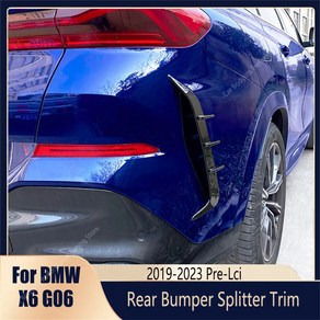 리어 범퍼 스플리터 및 공기 흡입구 트림 디퓨저 카나드 Bmw X6 G06 PeLCi X6 30i 30d 40i 40d M50i M50d M60i 20192023 바디킷, 1.Gloss Black