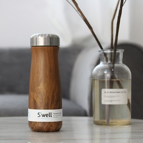 Swell 티크우드 트래블러 친환경 텀블러 스웰 Teakwood Tavele 워터보틀, 티크그레인 590ml, 1개