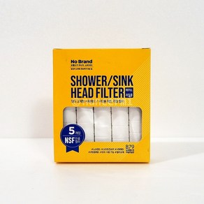 노브랜드 수압 상승 샤워기 헤드 필터 리필용 5개입 X 1 NOBRAND SHOWER / SINK HEAD FILTER REFILL 5PCS X1, 1개