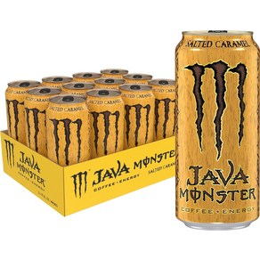 Monster Energy Java Monster 솔티드 카라멜 커피 + 에너지 드링크 15 Fl Oz (12개 팩)