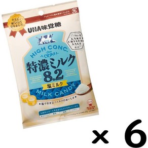 UHA 특농 밀크 8.2 고농축 소금 밀크캔디 75g x 6 봉지, 6개