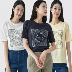 [지센창원]여성 소로나 포인트 라운드 반팔 티셔츠 3색 LSTSO372