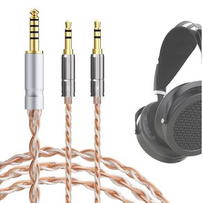 Geekia 4.4mm 밸런스 케이블 HIFIMAN Sundaa-C SUNDARA 5N OCC 편조 은도금 오디오 코드(4.4mm - 듀얼 3.5mm 수 / 5피트), 1개