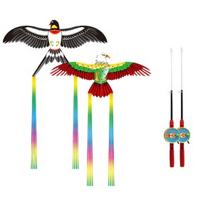 연 날리기 세트 50cm 대형 나비제비 독수리 낚시대 동물연 야외 소풍 Kite Set