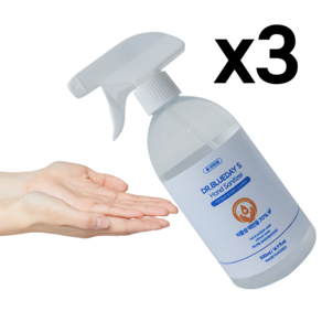 닥터블루데이에스 뿌리는 손소독제 스프레이 대용량 손세정제 hand sanitize 500ml, 3개, 500g